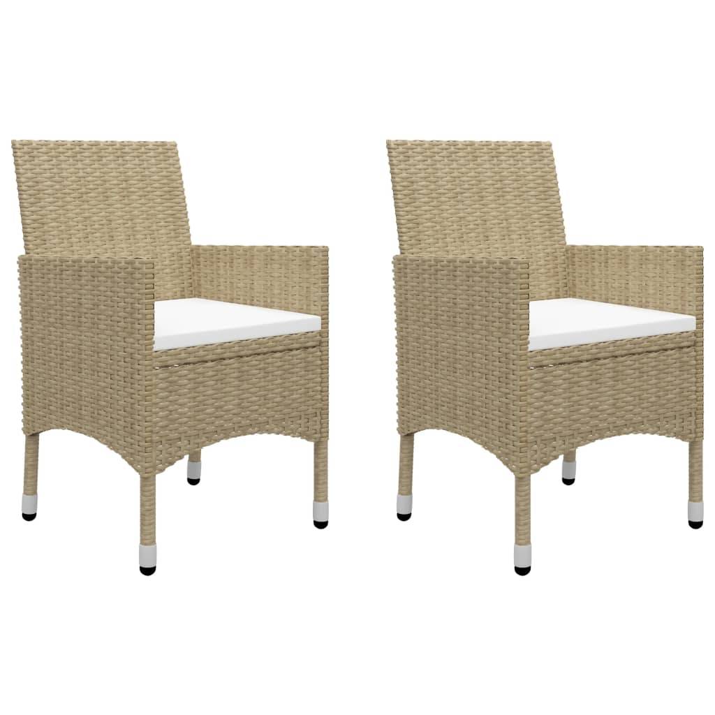 ComfortXL - Ensemble Repas de Jardin 2 Personnes Table Bois et Chaises Résine Tressée Beige – ComfortXL Outdoor Living - Image 5