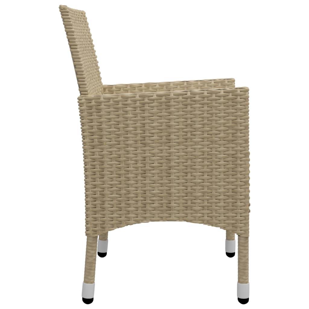 ComfortXL - Ensemble Repas de Jardin 2 Personnes Table Bois et Chaises Résine Tressée Beige – ComfortXL Outdoor Living - Image 8