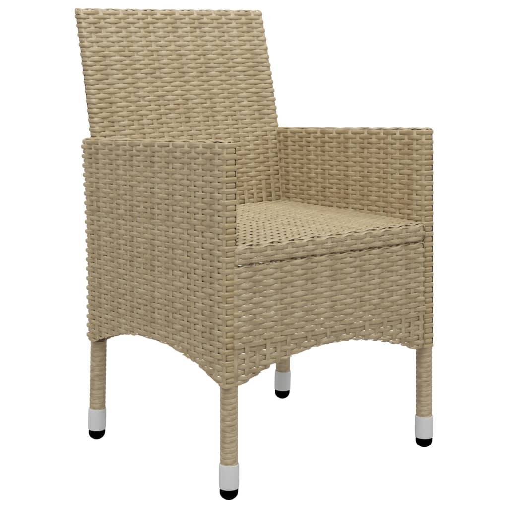 ComfortXL - Ensemble Repas de Jardin 2 Personnes Table Bois et Chaises Résine Tressée Beige – ComfortXL Outdoor Living - Image 9