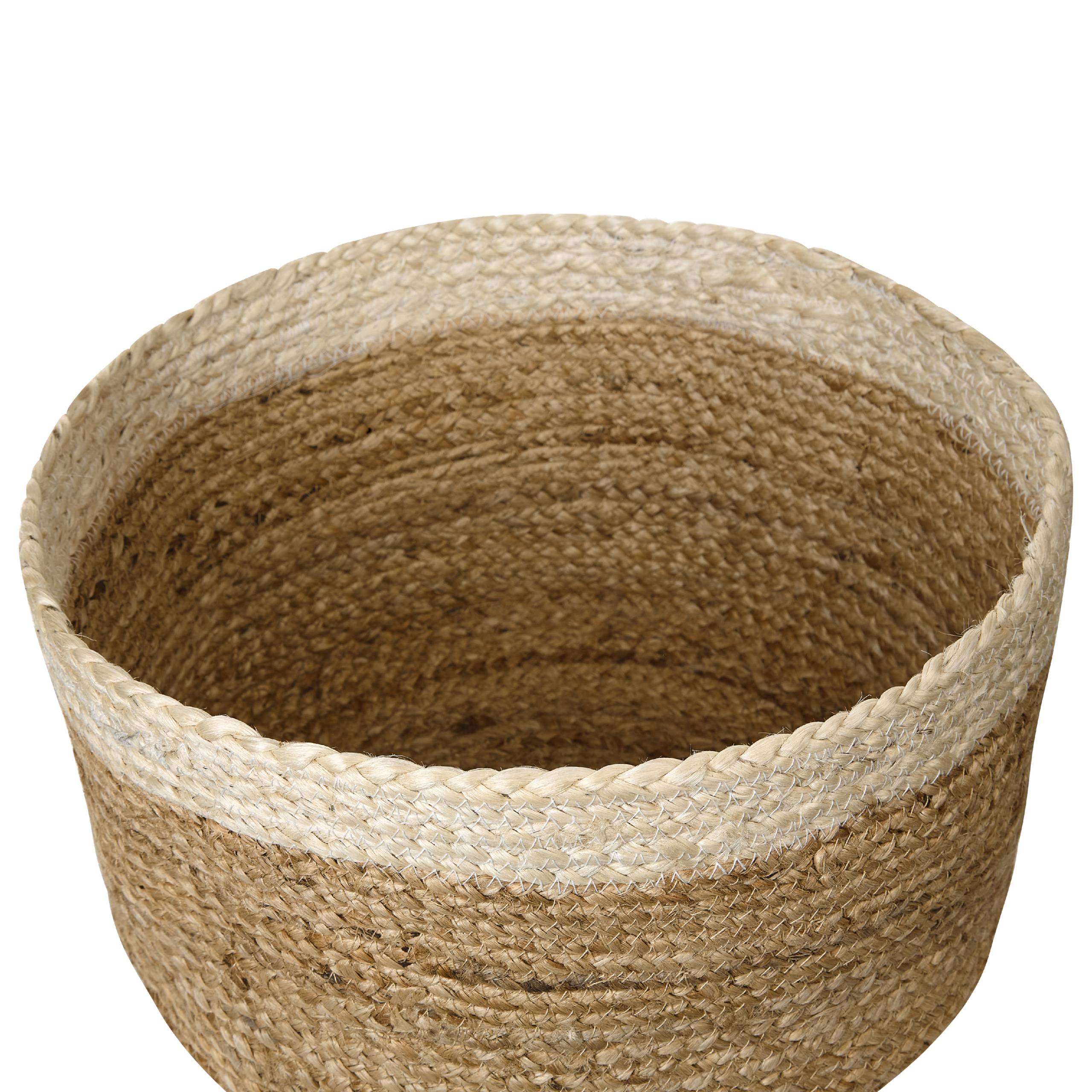 Lot de 3 Paniers de Rangement en Jute Naturelle et Beige 13/14/18 cm de Hauteur Accessoire Linge Décoration Boho - Image 8