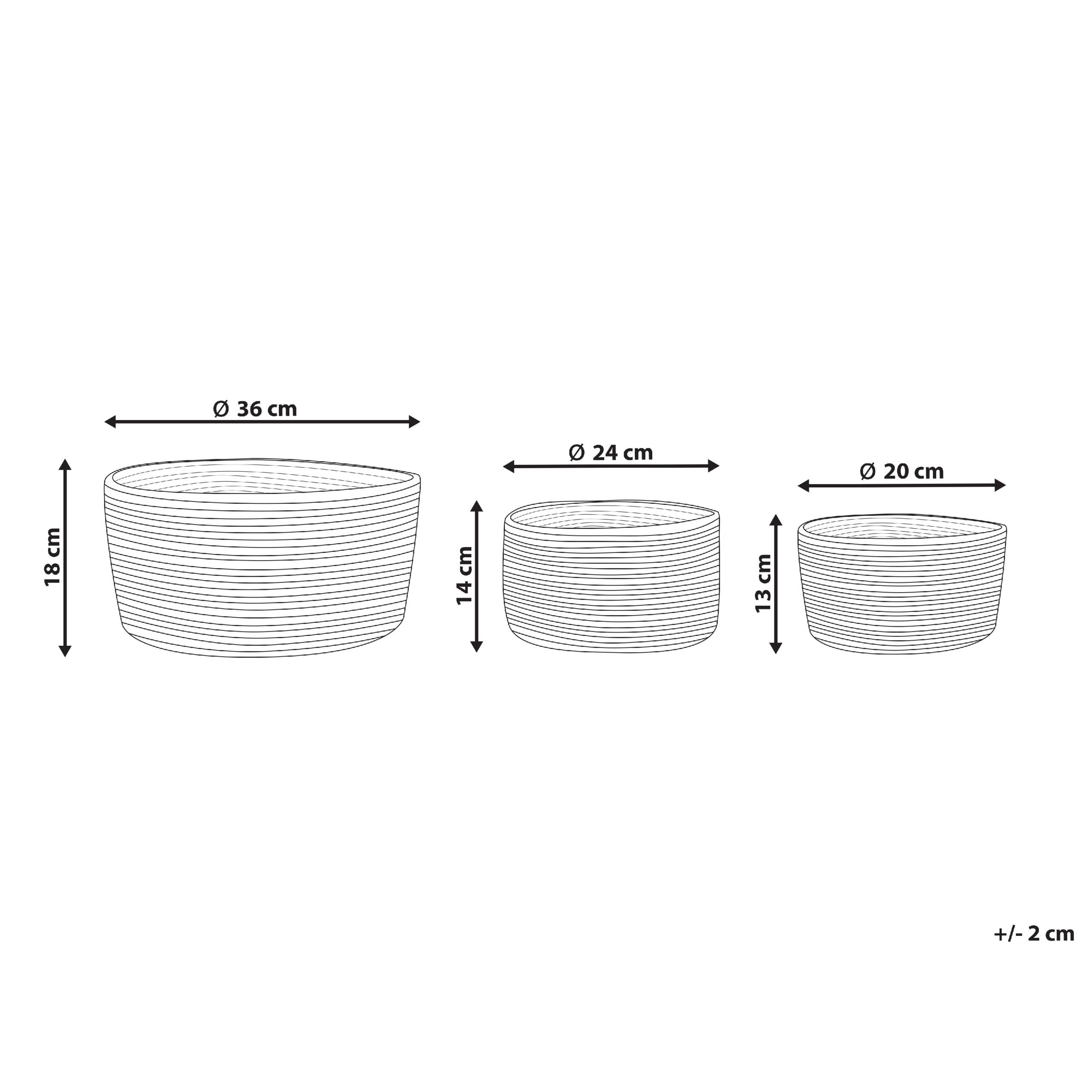 Lot de 3 Paniers de Rangement en Jute Naturelle et Beige 13/14/18 cm de Hauteur Accessoire Linge Décoration Boho - Image 3