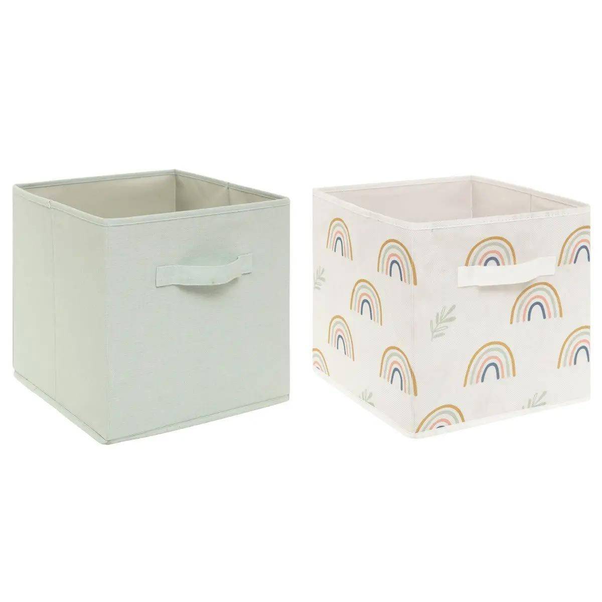 Lot de 2 Boîtes de Rangement "Arc-en-Ciel" 29cm Vert - Image 1