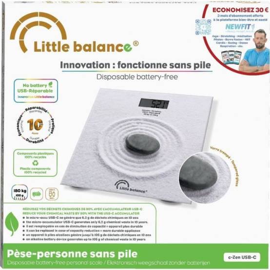Little Balance 8718 – Balance De Cuisine Slim Acidulée Rechargeable USB-C, Sans Pile, 5 Kg Précision 1g, Design Gourmand Et Réparable