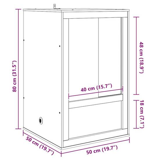 Vidaxl - Terrarium Marron 50 x 50 x 80 cm OSB vidaXL 876731 - Image 3