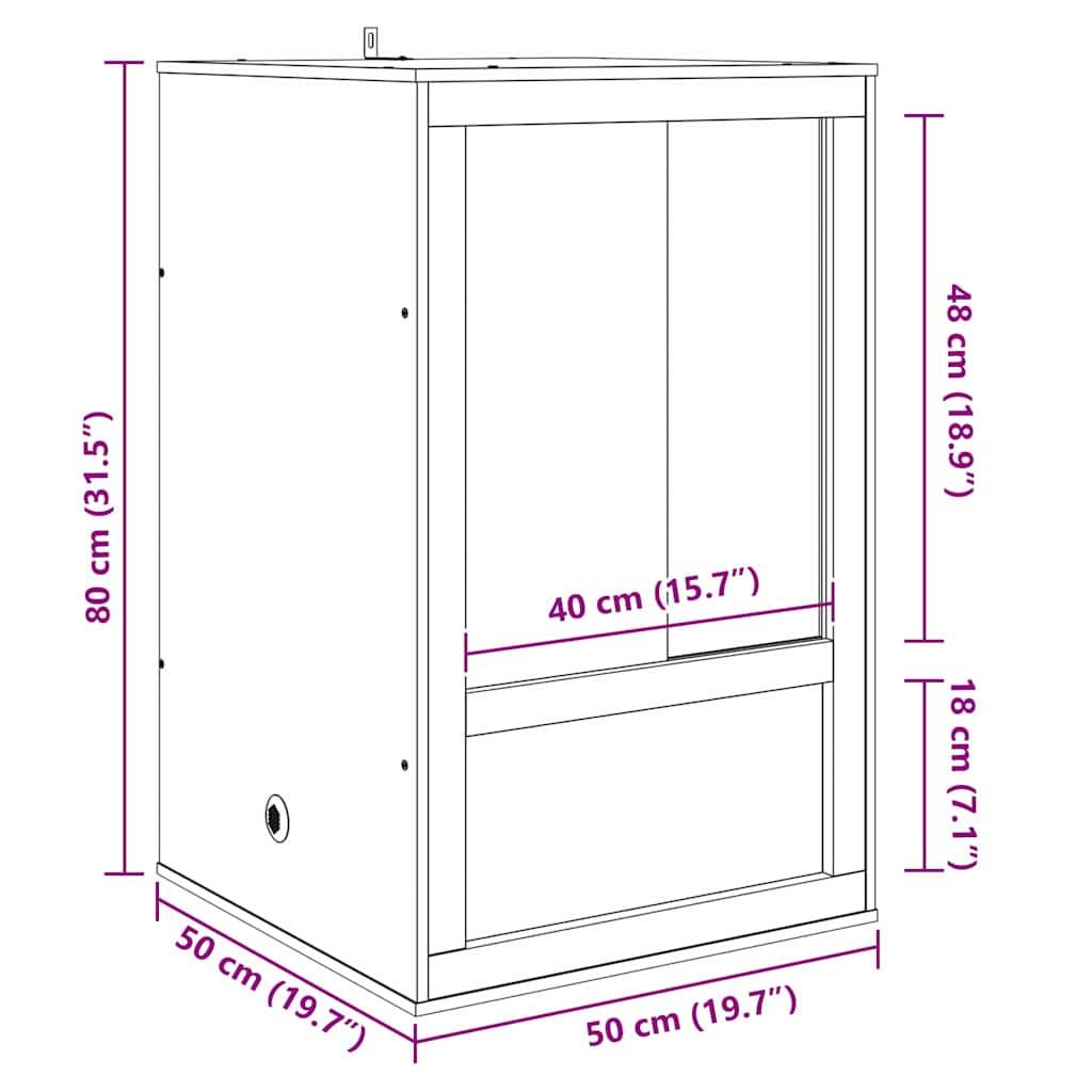 Vidaxl - Terrarium Marron 50 x 50 x 80 cm OSB vidaXL 876731 - Image 3
