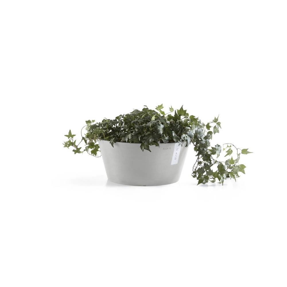 Ecopots - Pot Rond Frankfurt 40 Blanc Gris - Ø 41 x H. 18 cm - 16,4 L ECOPOTS - Image 3