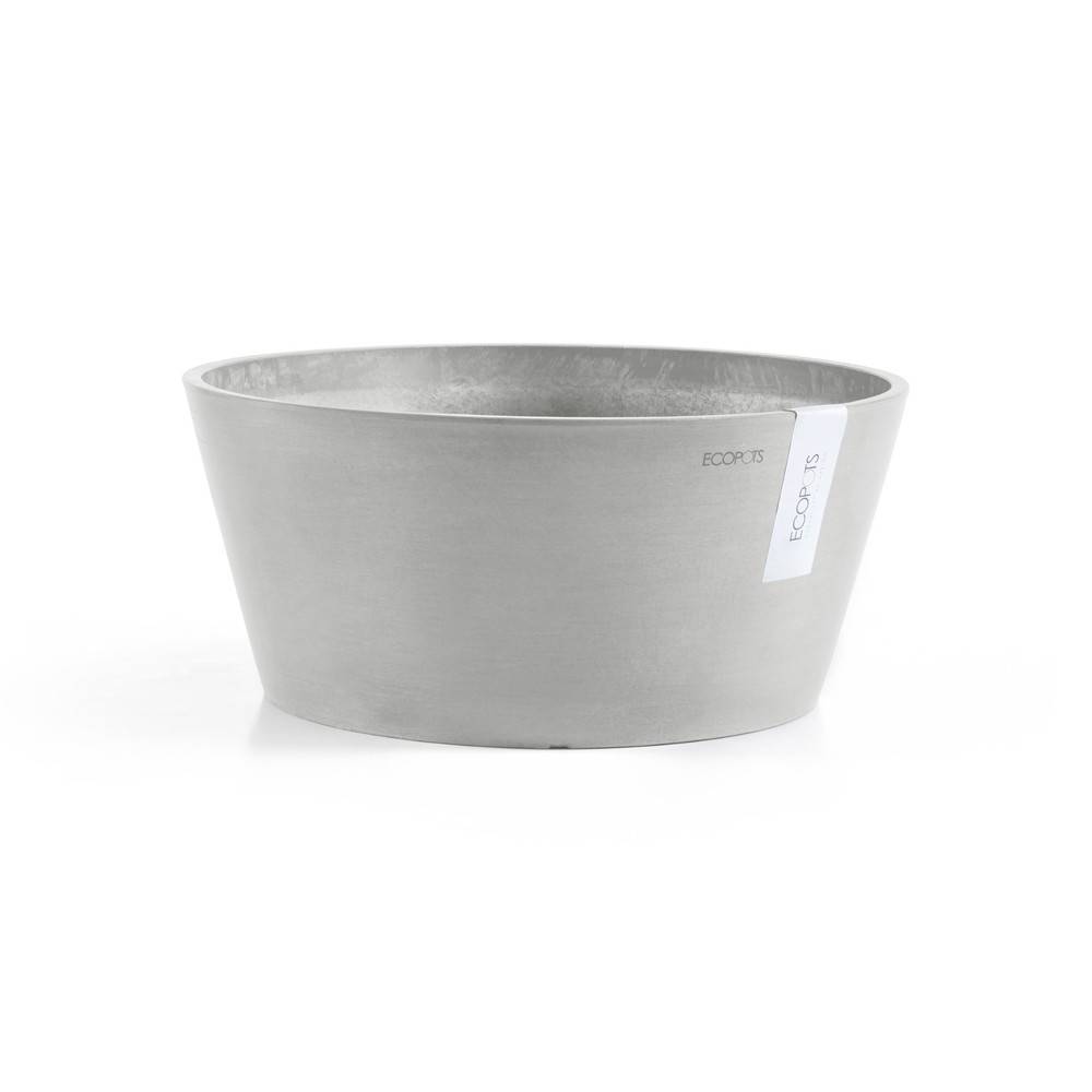 Ecopots - Pot Rond Frankfurt 40 Blanc Gris - Ø 41 x H. 18 cm - 16,4 L ECOPOTS - Image 4