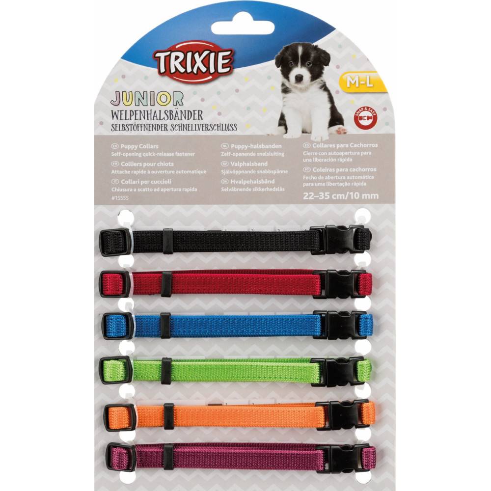 6 colliers  M-L  22 à 35 cm x 10 mm pour chiot.  couleurs différentes - Image 2