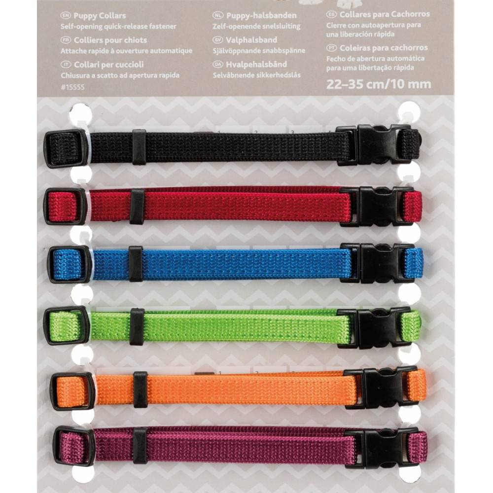6 colliers  M-L  22 à 35 cm x 10 mm pour chiot.  couleurs différentes - Image 1