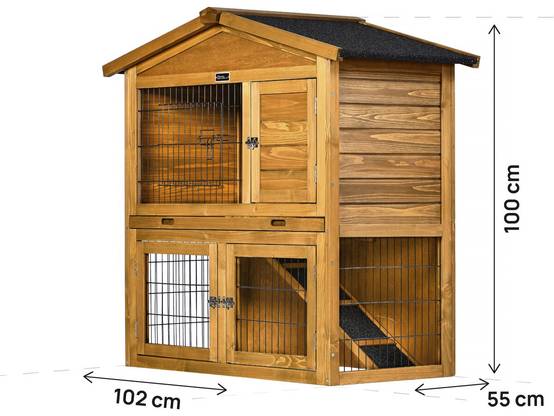 Habitat Et Jardin - Clapier Poulailler En Bois "noisette" - 102 X 55 X 100 Cm - Marron -habitat Et Jardin - Image 4