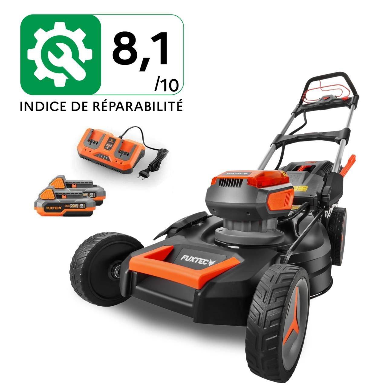 FUXTEC - Tondeuse à gazon autotractée sur batterie FUXTEC FX-E2RM46 – 40V (2x20V), coupe 46 cm, mulching & éjection latérale – FUXTEC - Image 2