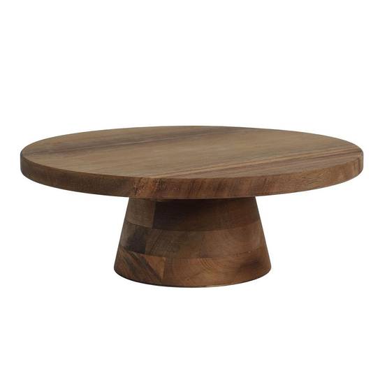 The Home Deco Factory - Présentoir à Gâteau en Bois "Acacia" 28cm Marron - Image 1