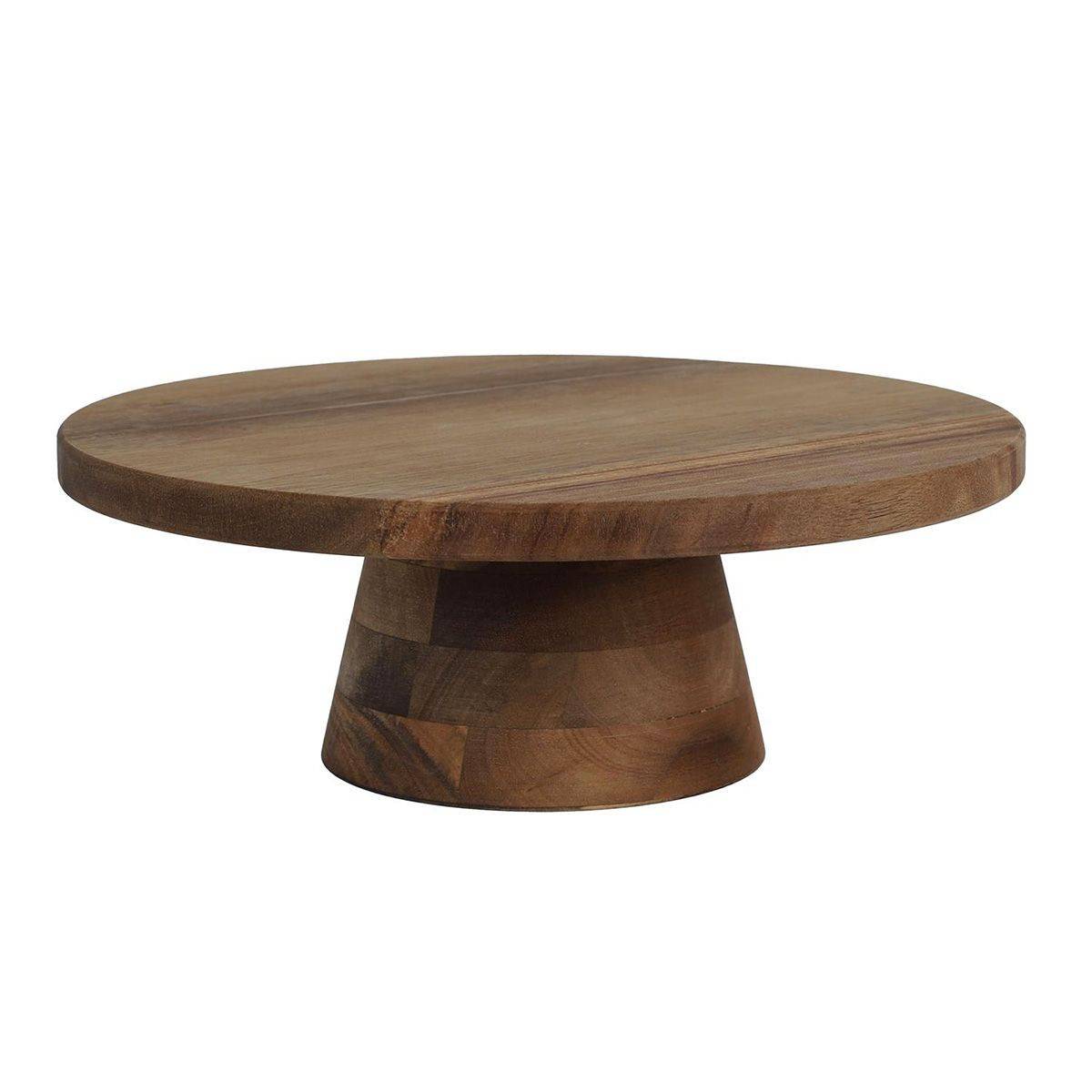 The Home Deco Factory - Présentoir à Gâteau en Bois "Acacia" 28cm Marron - Image 1