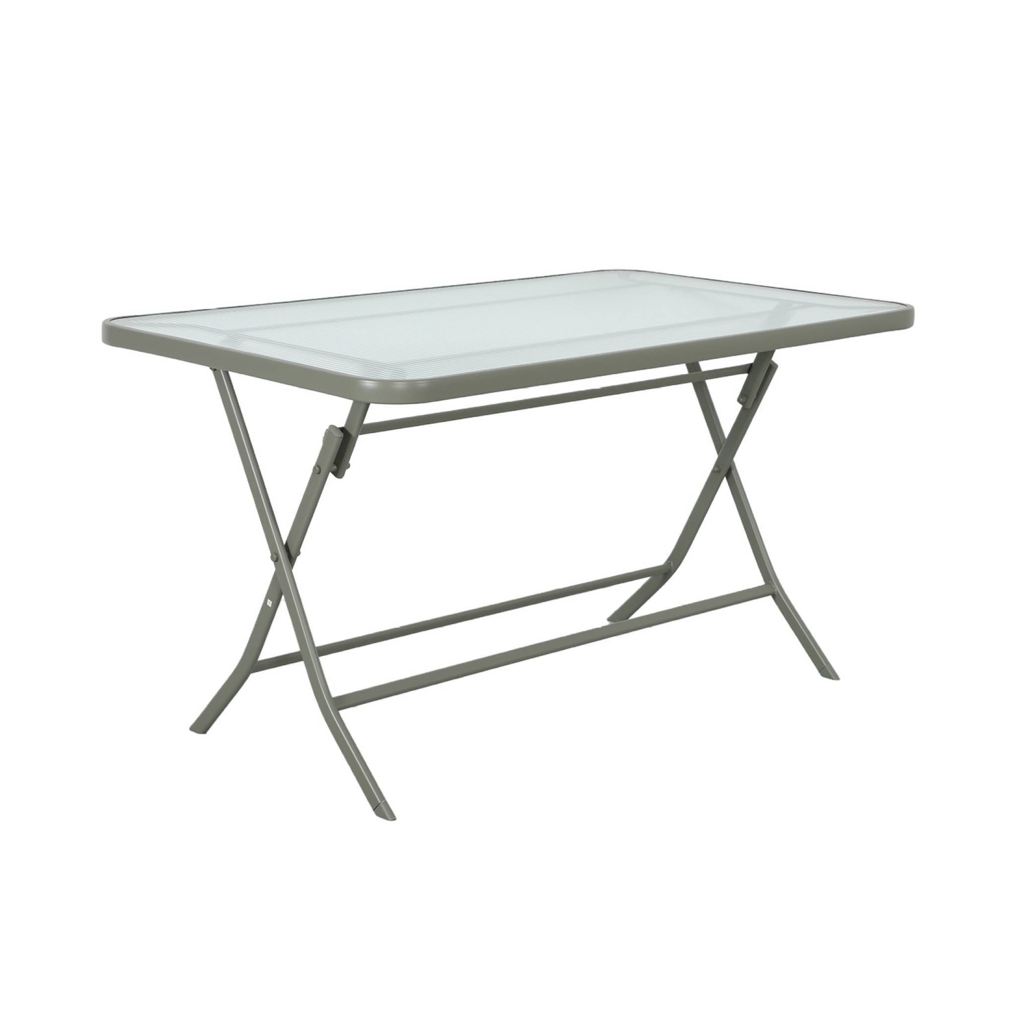 Table de jardin pliante acier + 4 assises textilène kaki - Ancona | sweeek - Image 6