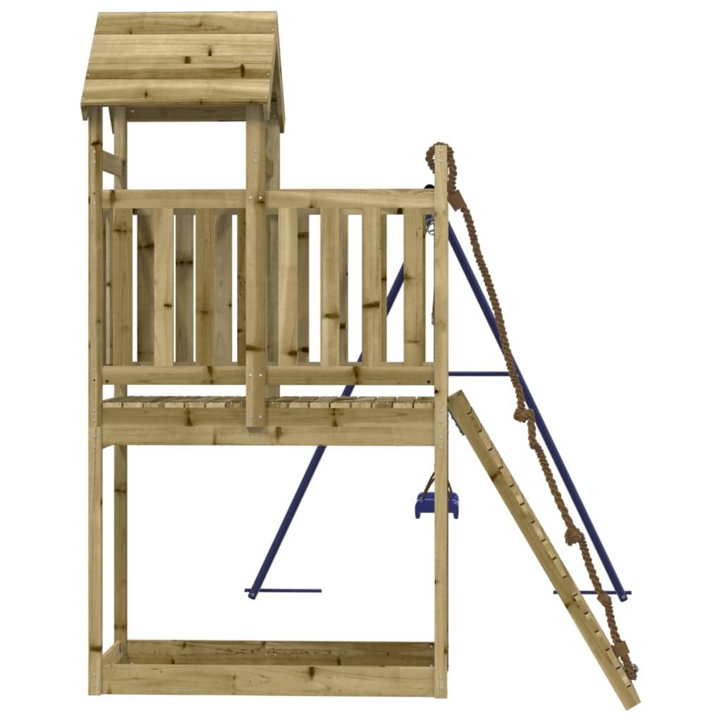 Helloshop26 - Aire de jeux d'extérieur balançoires toboggan portiques robuste jeux jardin 243 x 186 x 214 cm bois de pin imprégné - Image 4