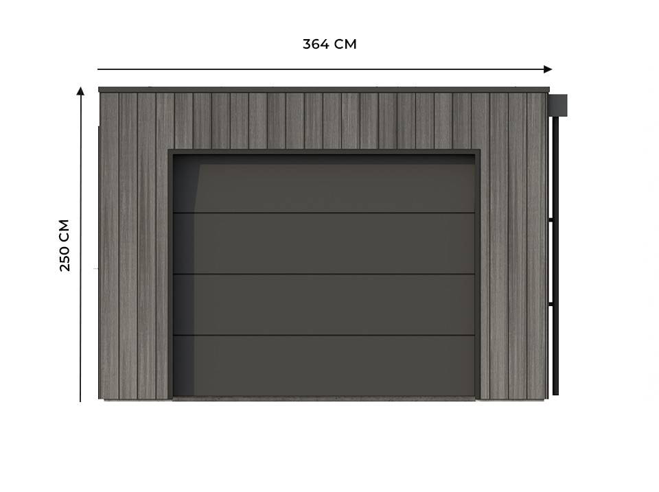 Garage Composite SILVERSTONE - Bardage Couleur Ardoise - Surface : 20m2 - Porte Sectionnelle Motorisée - 2 télécommandes - Image 7