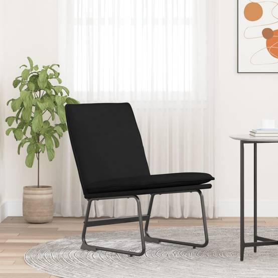 Chaise longue | Transat | Bain de soleil Noir 52x75x76 cm Tissu - Image 2