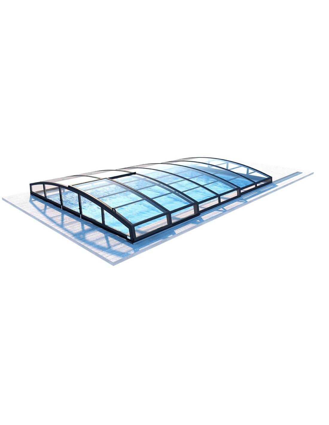 Altanka - Abri de piscine Skyline pour les modèles 6,20x3 m - BAS87, BAS787 - polycarbonate massif 3 mm - Couleur Ral7016 Graphite - ECO314 - Image 1