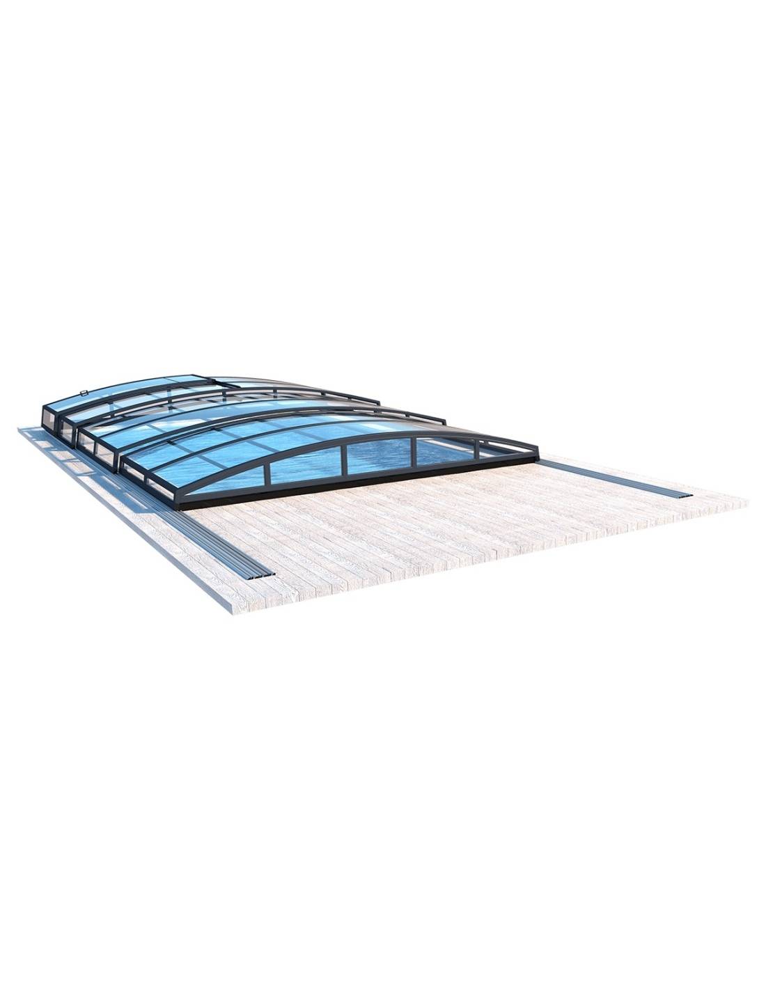 Altanka - Abri de piscine Skyline pour les modèles 6,20x3 m - BAS87, BAS787 - polycarbonate massif 3 mm - Couleur Ral7016 Graphite - ECO314 - Image 3