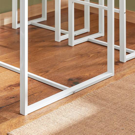SoBuy Table Mange-Debout Compacte avec 4 Tabourets pour Cuisine et Petits Espaces, Design Gain de Place 100x60x96cm Modèle OGT15-WN - Image 9