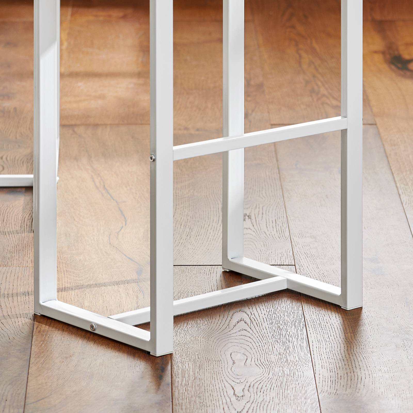 SoBuy Table Mange-Debout Compacte avec 4 Tabourets pour Cuisine et Petits Espaces, Design Gain de Place 100x60x96cm Modèle OGT15-WN - Image 8