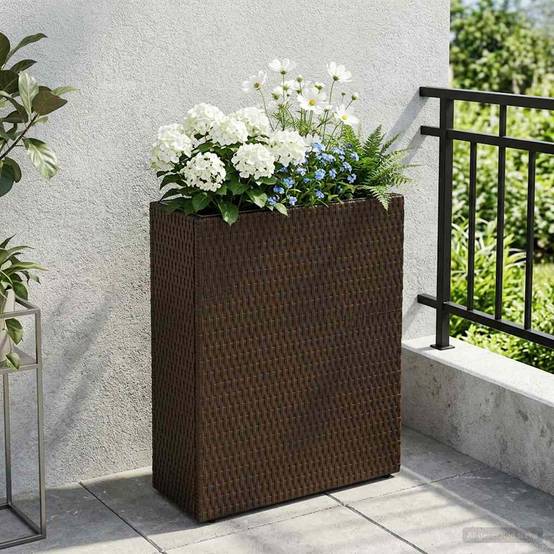 Cache-pot polyrotin noirs 55 x 22 x 70 cm, Poids:5kg - PANGIVO - Image 1