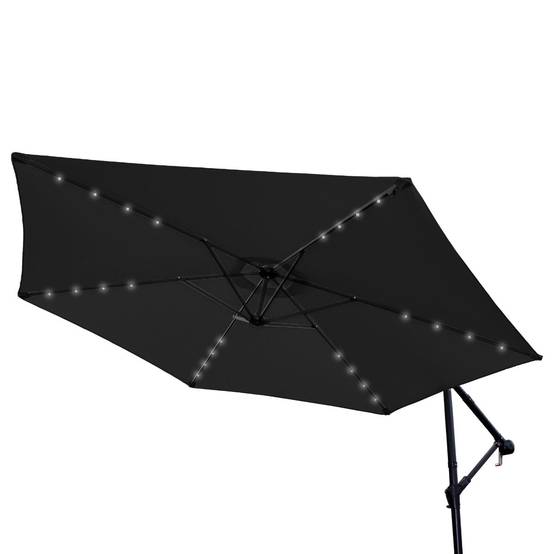 Monstershop - Parasol Gris 3m avec LED's Intégrés avec Base Ronde - Image 3
