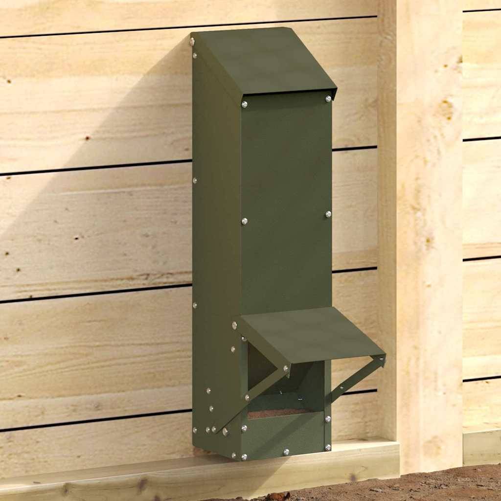 Vidaxl - Mangeoire pour poules Vert olive 13 x 12 x 51 cm vidaXL 874670 - Image 1