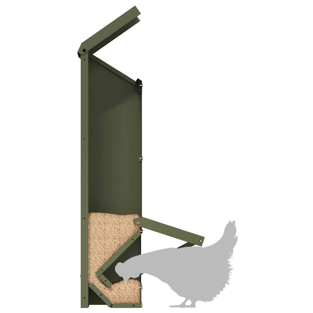 Vidaxl - Mangeoire pour poules Vert olive 13 x 12 x 51 cm vidaXL 874670 - Image 10
