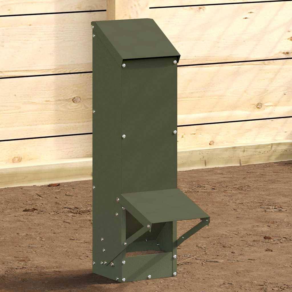 Vidaxl - Mangeoire pour poules Vert olive 13 x 12 x 51 cm vidaXL 874670 - Image 5