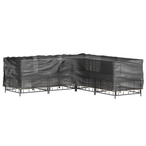Lot de 2 Bâches de Protection en L pour Salon de Jardin PE Anti-UV Imperméable Extérieur Noir 185x185x90 cm – ComfortXL Outdoor Living - Image 7