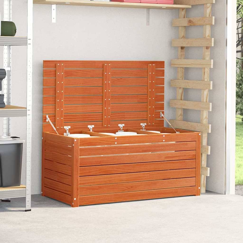 Boîte de rangement bois d'ingénierie brun cire 101 x 50.5 x 46.5 cm - PANGIVO - Image 4