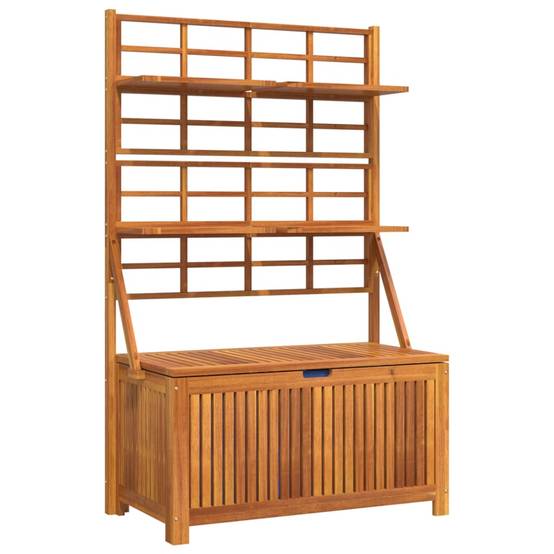 Boîte de rangement avec treillis 99 x 50 x 160 cm acacia massif - Image 1