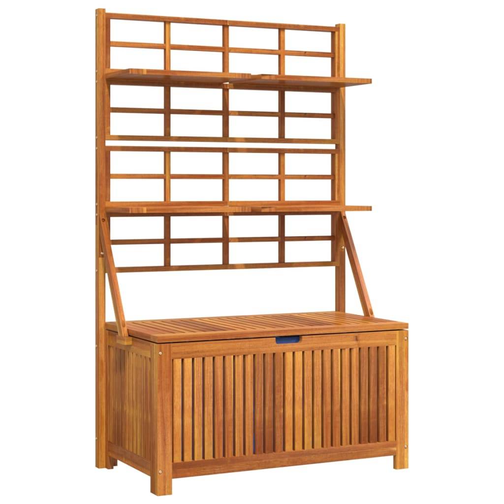 Boîte de rangement avec treillis 99 x 50 x 160 cm acacia massif - Image 1