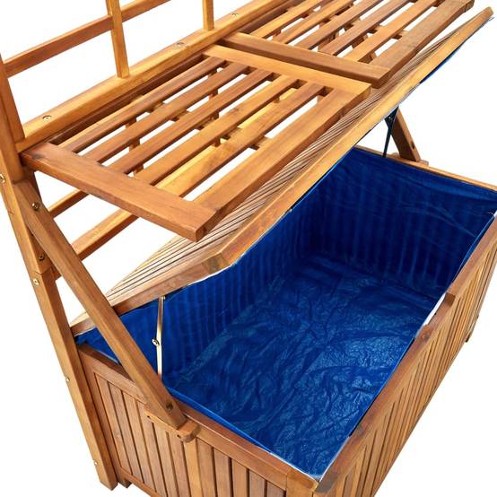 Boîte de rangement avec treillis 99 x 50 x 160 cm acacia massif - Image 4