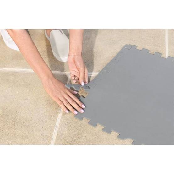Bestway - Dalle de protection spa gonflable Lay-Z-Spa 196 x 196 cm, polyéthylène gris, kit 17 pièces, Bestway - Image 5