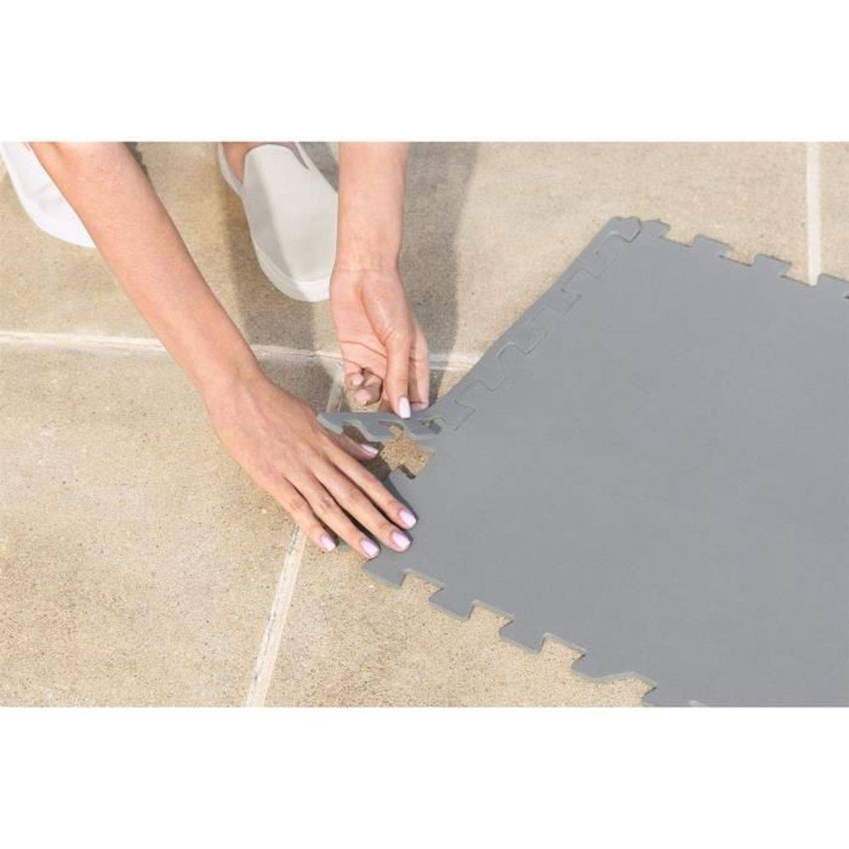 Bestway - Dalle de protection spa gonflable Lay-Z-Spa 196 x 196 cm, polyéthylène gris, kit 17 pièces, Bestway - Image 5