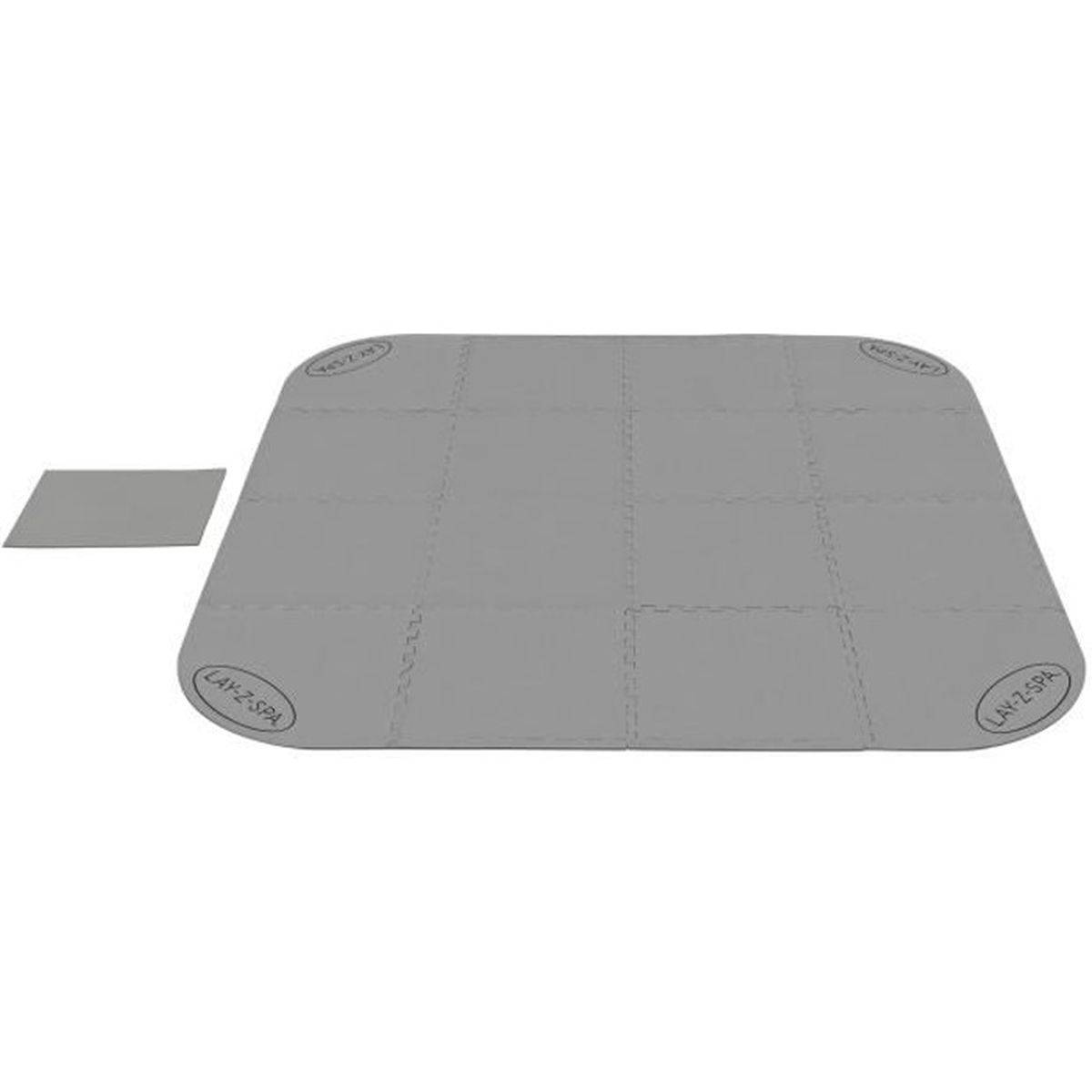 Bestway - Dalle de protection spa gonflable Lay-Z-Spa 196 x 196 cm, polyéthylène gris, kit 17 pièces, Bestway - Image 1
