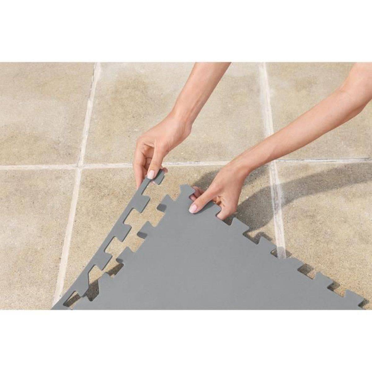 Bestway - Dalle de protection spa gonflable Lay-Z-Spa 196 x 196 cm, polyéthylène gris, kit 17 pièces, Bestway - Image 4