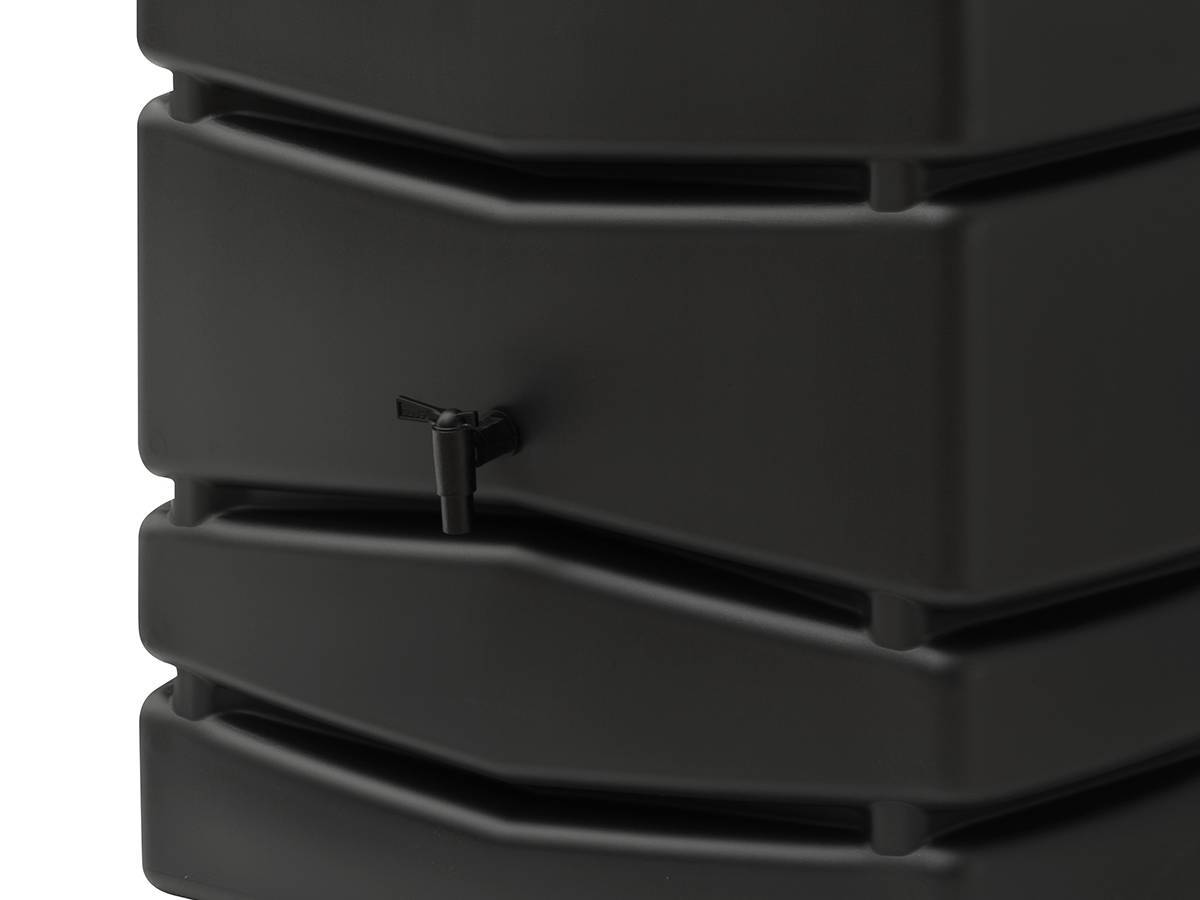 Récupérateur d'eau de pluie mural anthracite avec robinet 450 L - Nature - Image 3