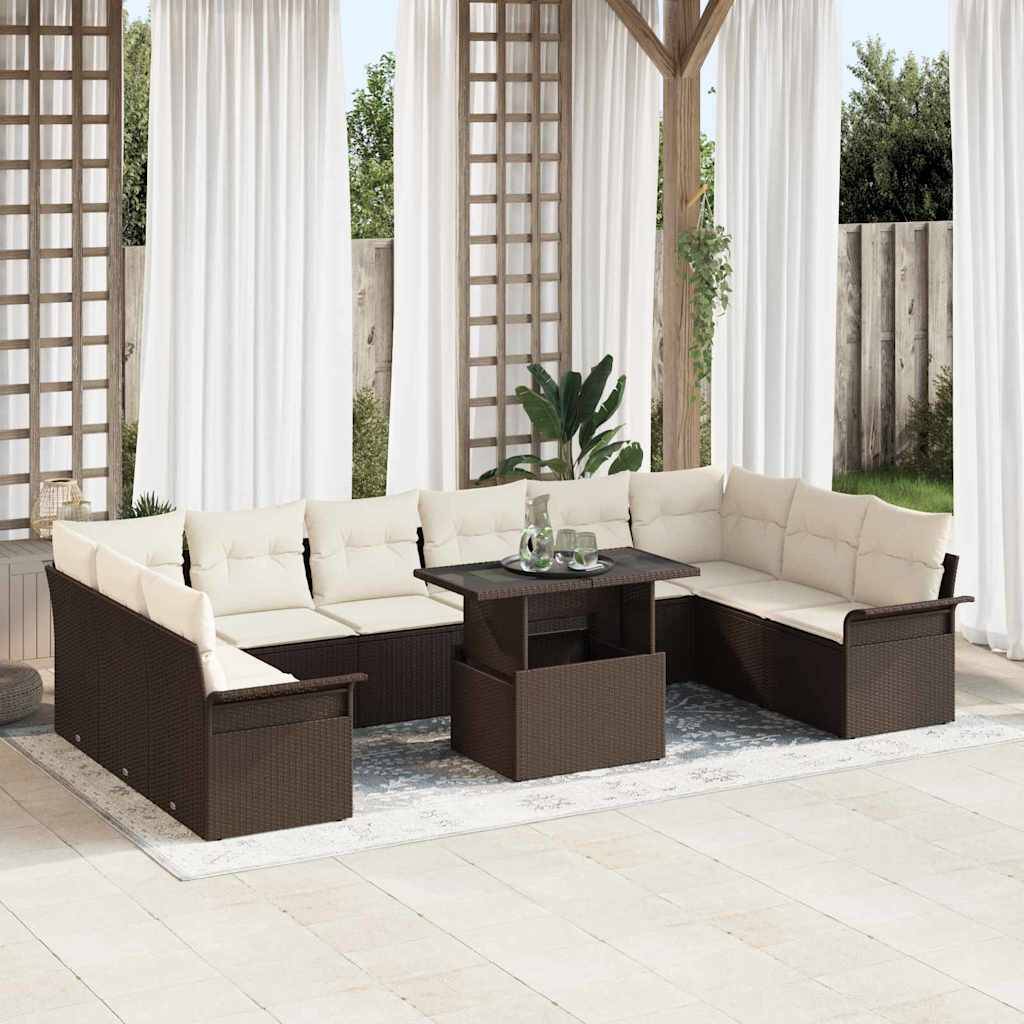 Vidaxl - Ensemble de canapé de jardin 11 pcs Marron Poly rotin vidaXL 3348354 - Image 1