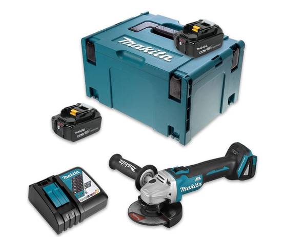 Meuleuse Ø 125 mm 18 V Li-Ion -MAKITA - avec 2 batteries 4Ah 18V - chargeur - MAKPAC - DGA504RMJ - Image 1
