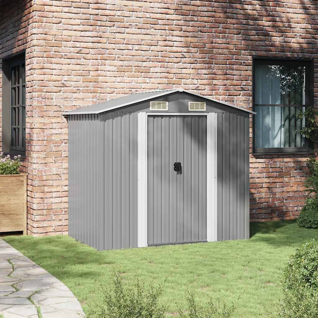 PANGIVO - Abri de jardin avec double porte coulissante - Acier galvanisé gris 204 x 132 x 186 cm - Surface au sol 2,31m² - PANGIVO - Image 3