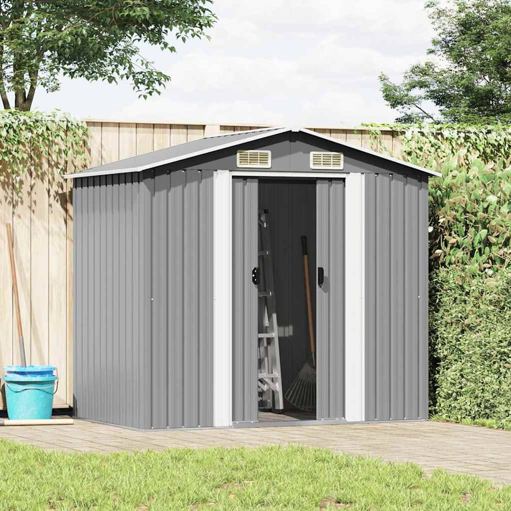 PANGIVO - Abri de jardin avec double porte coulissante - Acier galvanisé gris 204 x 132 x 186 cm - Surface au sol 2,31m² - PANGIVO - Image 2