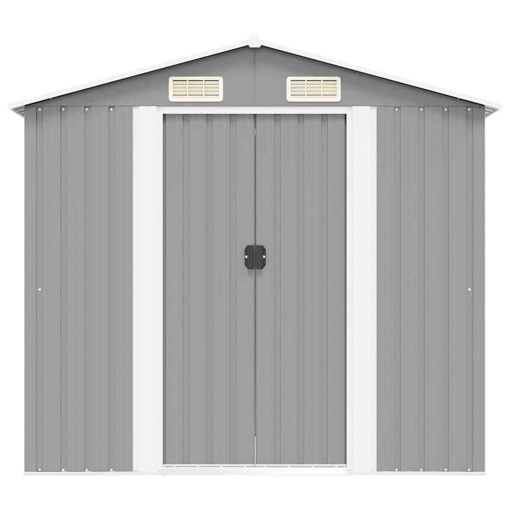 PANGIVO - Abri de jardin avec double porte coulissante - Acier galvanisé gris 204 x 132 x 186 cm - Surface au sol 2,31m² - PANGIVO - Image 5