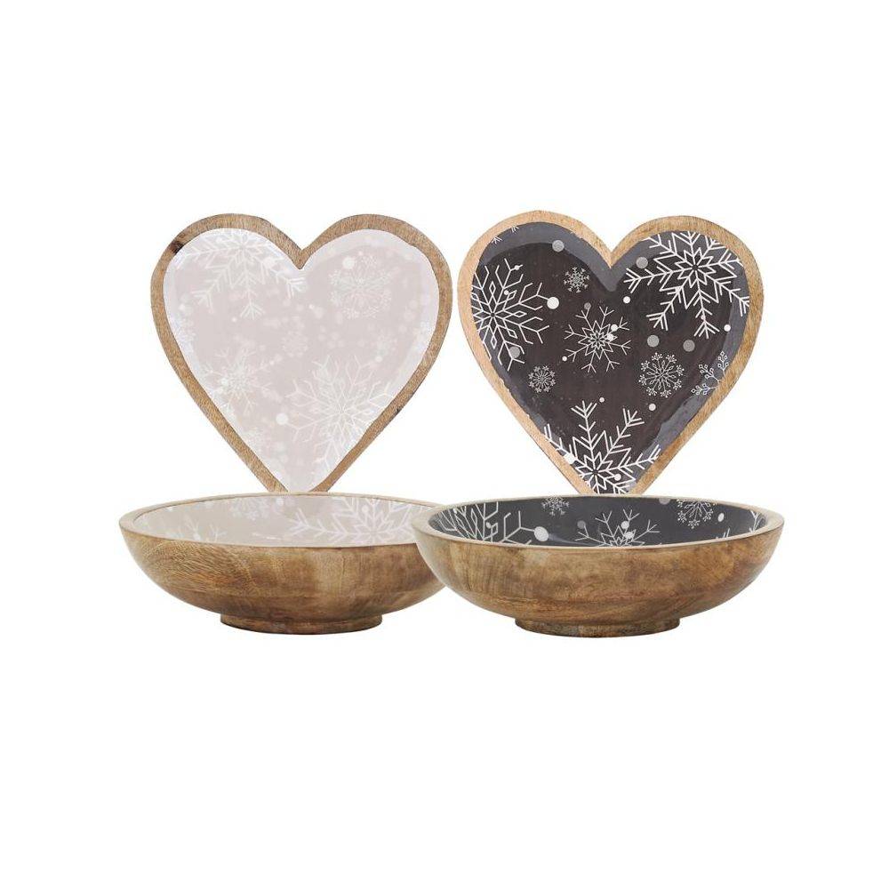 Aubry Gaspard - Corbeille en manguier Flocon Coeur beige - Image 3