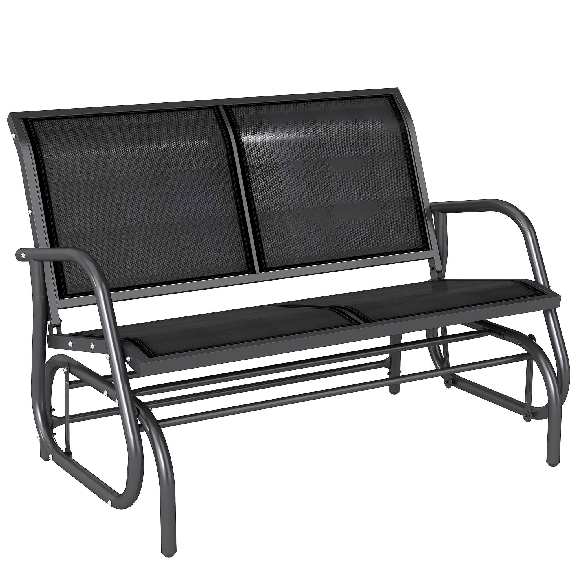 Balancelle de jardin métal noir 120 x 70 x 85 cm - PANGIVO - Image 1