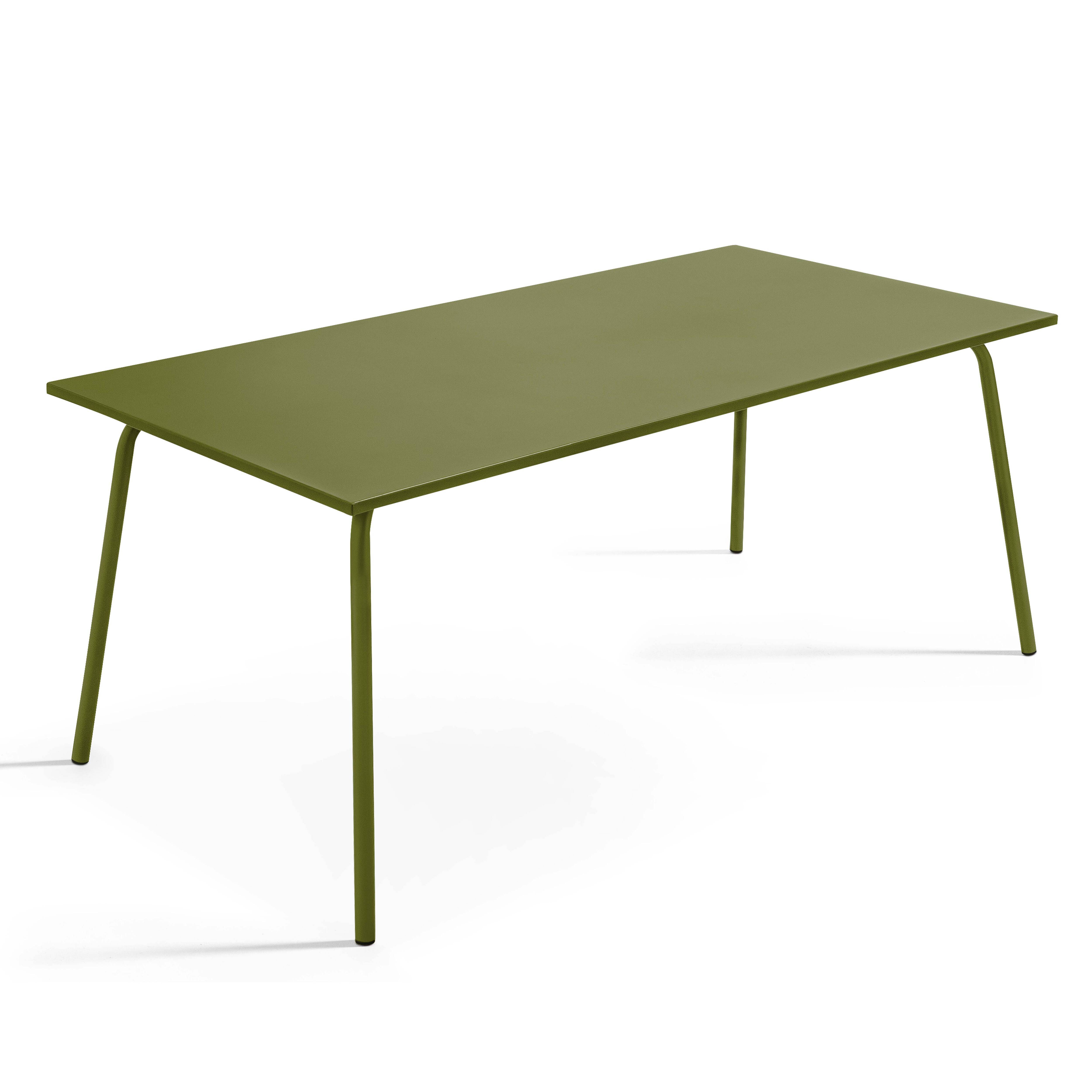 Oviala - Ensemble table de jardin et 8 fauteuils en métal vert Kaki Palavas - Oviala - Image 5