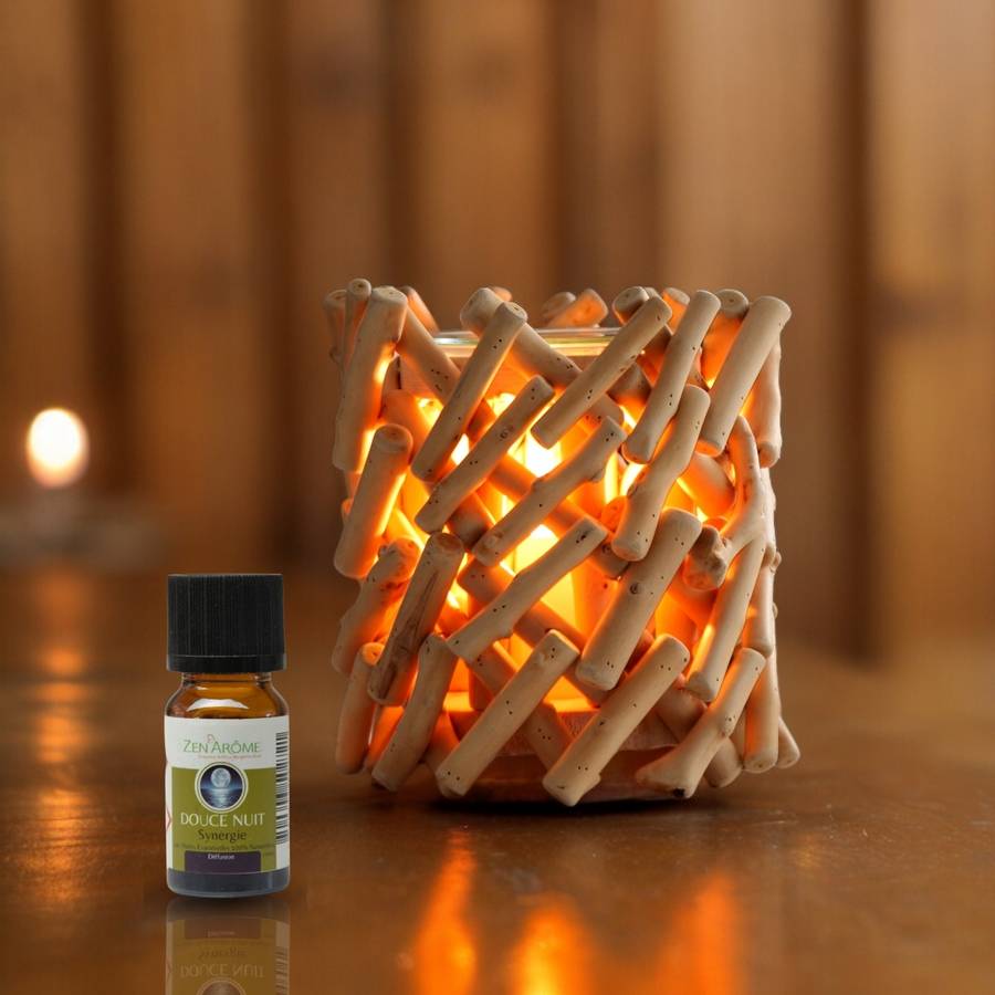 Zen'Arôme Brûleur Cire Parfumée Calorya n°7 - Brûleur Électrique Fondant Parfumé-Lampe à Parfum - Bois Flotté - Coupelle Amovible - Image 1
