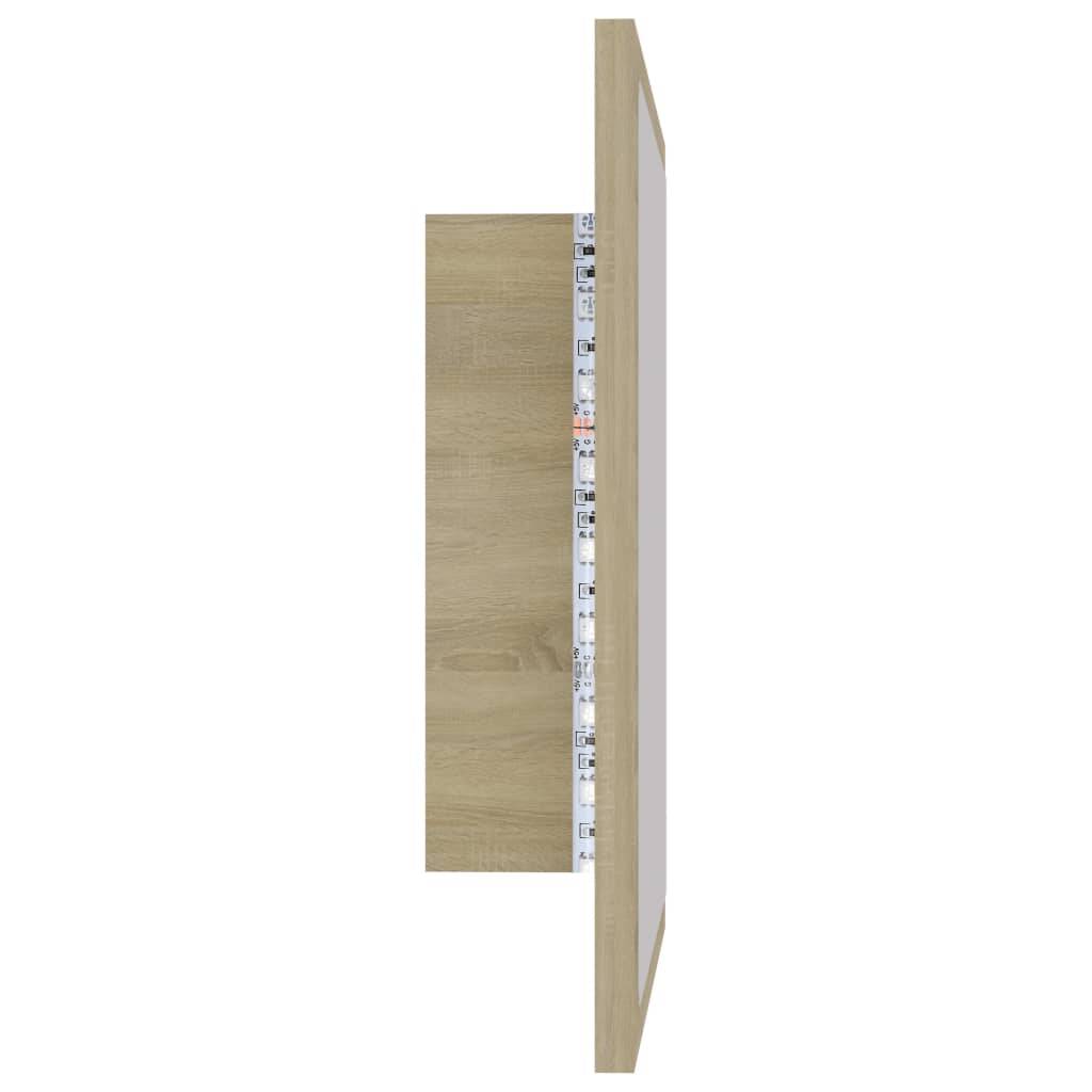 Miroir led de salle de bain 40 x 8,5 x 37 cm acrylique chêne - Image 4